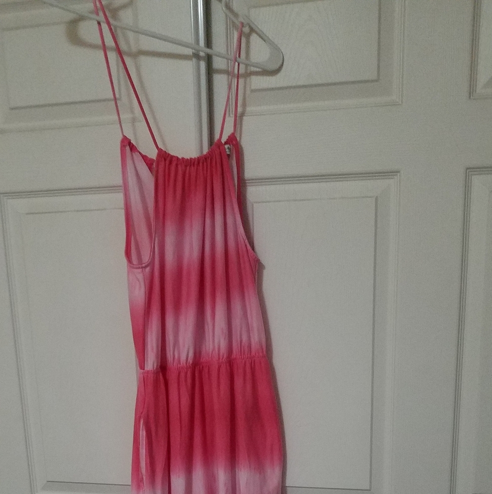 Size Large pink and white floor length dress.